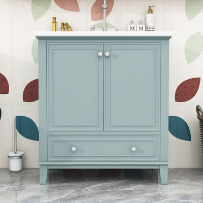 Nistor 30.2'' Single Bathroom Vanity with Ceramic Top