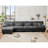 Free Combination, Modular Sectional Sofa,L Shaped Couch For Living Room, 4-Seater Comfy Cloud Couch With Convertible Ottoman, , Chenille-2084838618