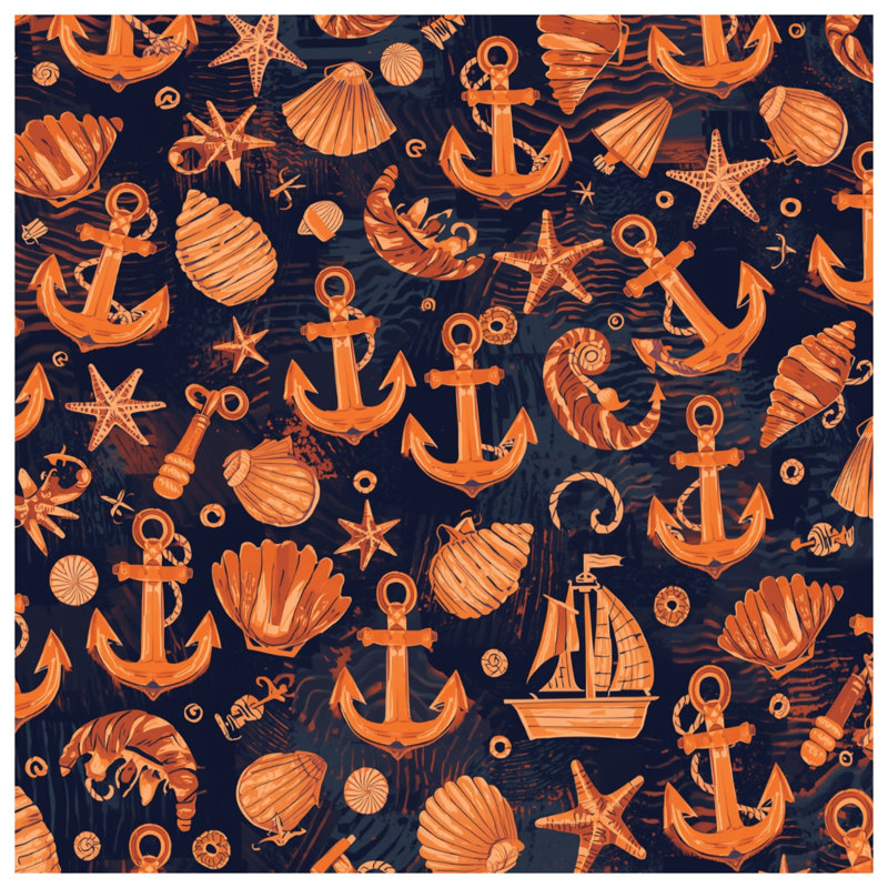 Coussins Nautical Anchors Shells, 14 X 14 pouces