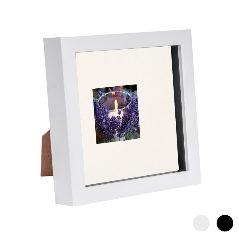 Nicola Spring - 3D Box Photo Frame - Mount, White/Ivory, 17.5cm H x 17.5cm W x 3.5cm D