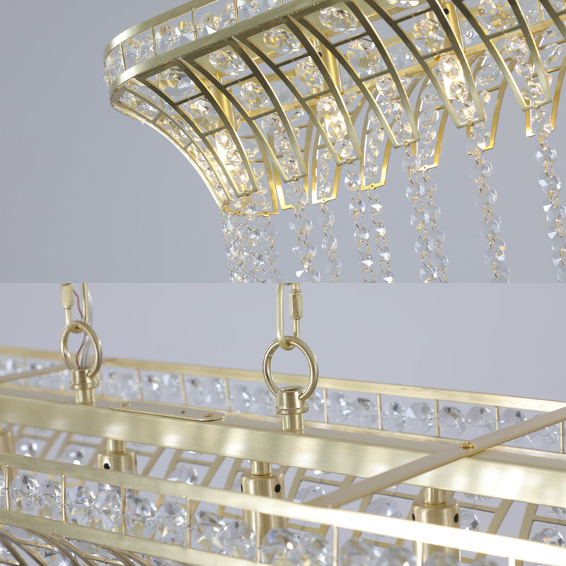 Mercer41 Quashawna 8 - Light Crystal Square / Rectangle Chandelier ...