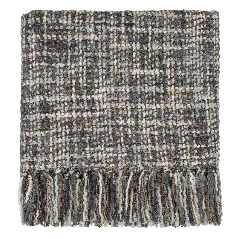 Waneka Machine Woven Throw Blanket, Charcoal