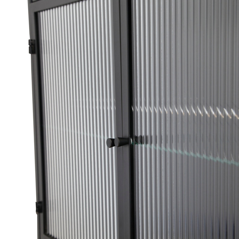 2-Door Wall-Mounted Metal Storage Cabinet With Tempered Glass Doors & Shelves For Bathroom, Kitchen, Living Room & Office, Bathroom Storage