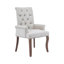 Ensemble de 2 chaises de salle à manger beige avec accoudoirs, chaises de salle à manger rembourrées en chenille avec dossier capitonné et pieds en bois massif, fauteuils d'appoint pour la salle à manger, la cuisine, le salon, beige