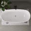 Baignoire autoportante Fslefay 71 po en acrylique blanc lustré avec bonde et trop-plein