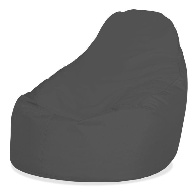 Polyester Outdoor Friendly Refillable Classic Bean Bag, Grey, Foam Flakes