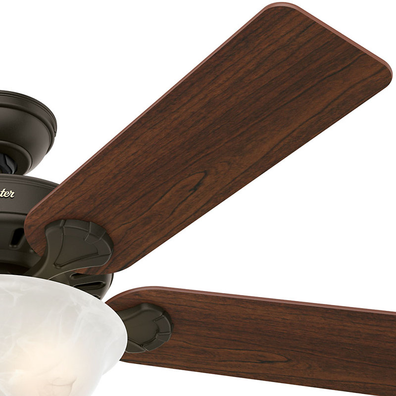 Pro's Best 52" 5 - Blade Ceiling Fan with Pull Chain and Light Kit Included, Bronze