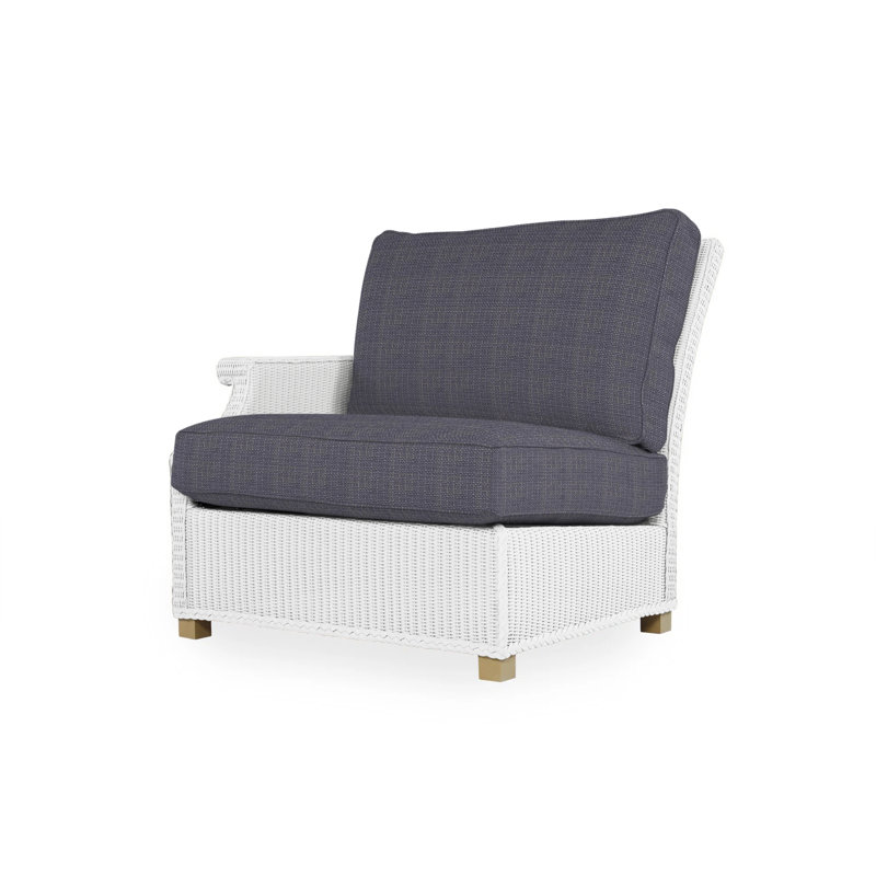 Hamptons Outdoor One Arm Lounge Chair, White, Cottage Pepper