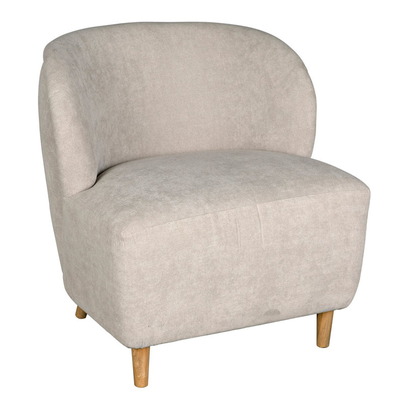 Laffont Barrel Chair, Beige, Clear