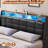 LED Upholstered Platform Bed Frame with 4 Storage Drawers and Storage Headboard-2002608462-2002412866