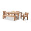 Ensemble de salle à manger en bois d'eucalyptus pour 6 personnes avec table rectangulaire Callen, coussins inclus-1751371442