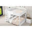 Lit superposé blanc avec armoires de rangement - grand et stable-33297807