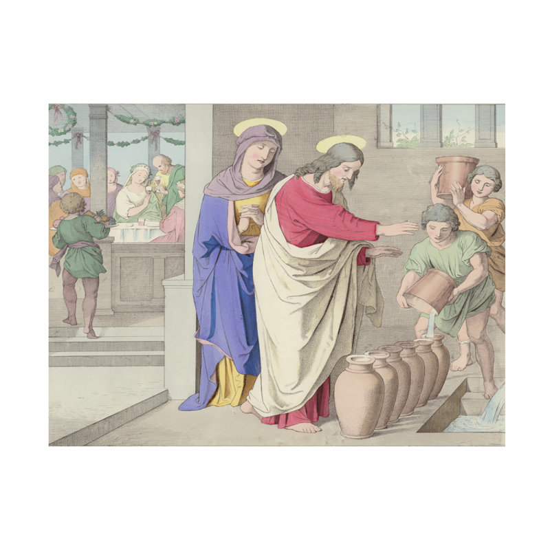 Art allemand, "Le mariage à Cana", H 14 po x l 19 po