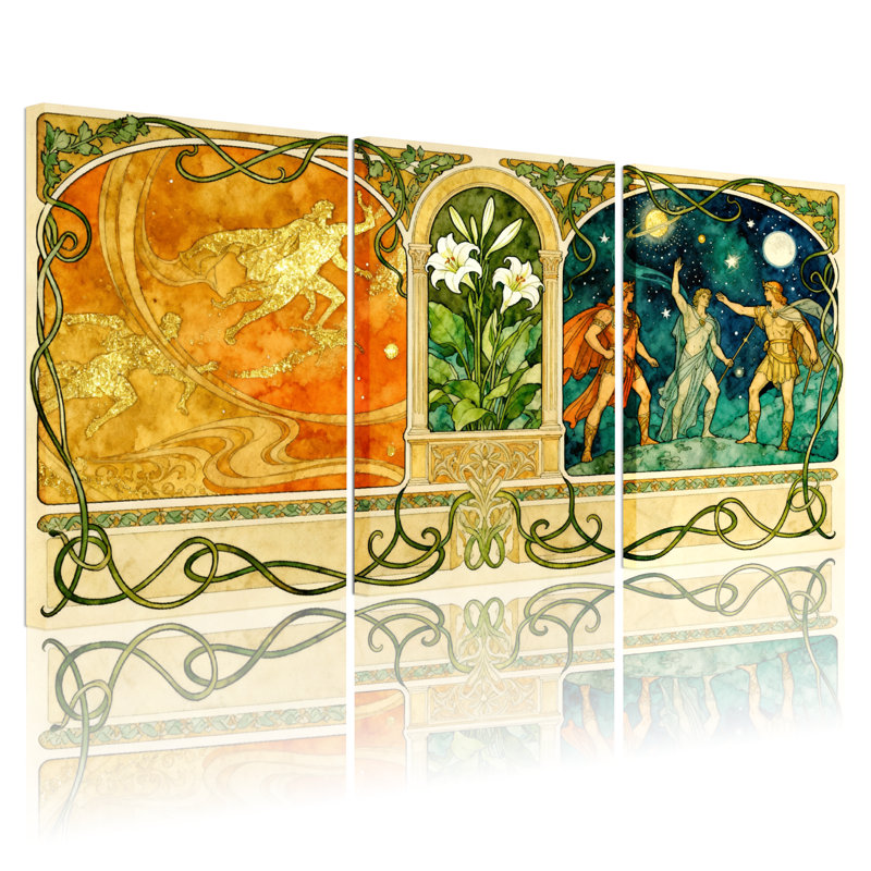 Fantaisie et science-fiction, ensemble de 3 impressions d'art sur toile de style triptyque, H 18 po x l 36 po
