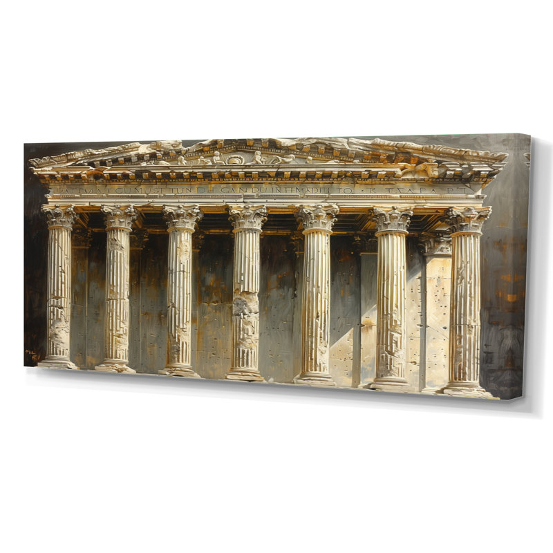 Décoration murale en pierre romaine beige - Monument, décoration murale, H 28 po x l 60 po, Toile tendue