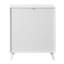 Armoire de rangement de salon en blanc avec 2 portes en verre et une tablette réglable, des portes fonctionnelles compactes. Tablette de rangement. Utilisation polyvalente comme garde-manger ou armoire d'entrée. Fabrication stable