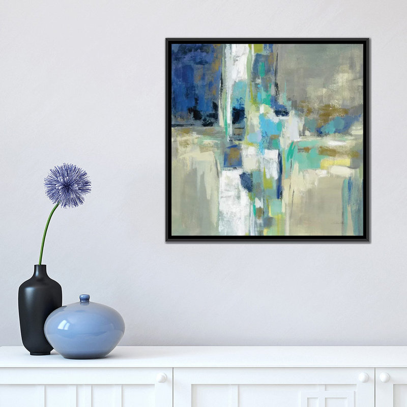 «Spring Water» par Silvia Vassileva - reproduction d'art, H 18 po x l 18 po x 1,5 po, Toile avec cadre noir, Pas de tapis