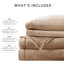 Drap simple taupe - 100% pour la douceur et la détente, brossé des deux côtés, avec taie d'oreiller plate, drap-housse, matelas élastiques de 16 po, 3 pièces vérifiées, velours doux inclus