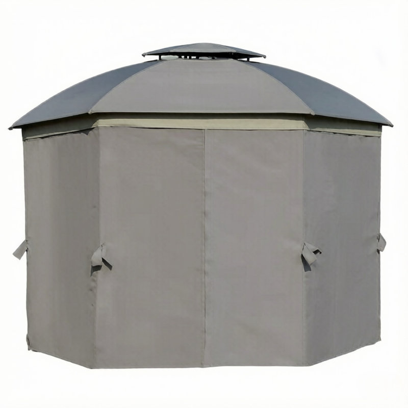 Abri pour cour arrière, pavillon de jardin extérieur à double toit, pavillon de jardin portatif