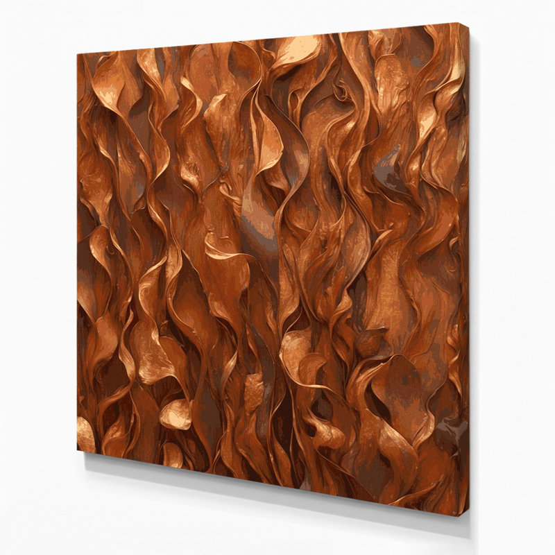 Abstract Color Field 16 Brown Canvas Wall Art, 16" H x 16" W
