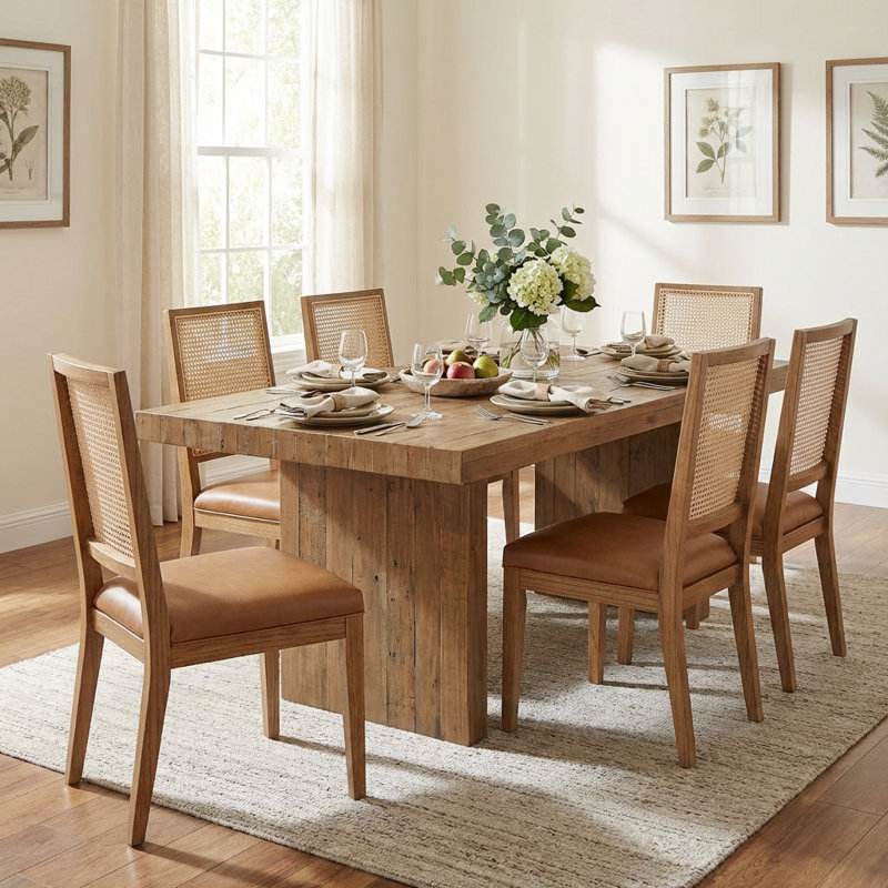 Beckmann 6-Piece Upholstered Dining Side Chair Set, Borneo Chocolate, Brown