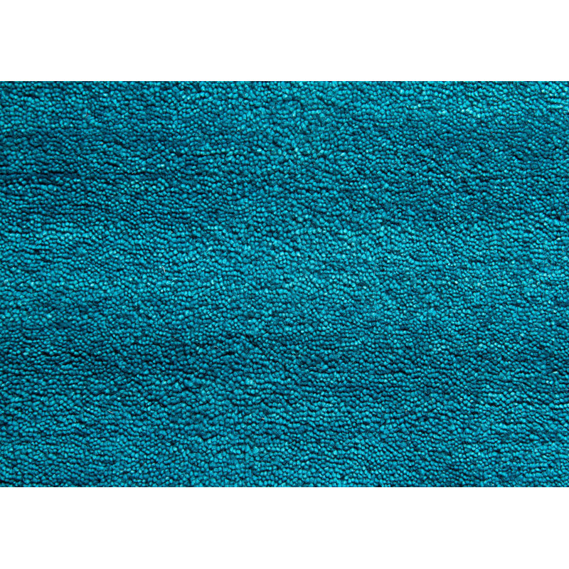Elno Wool Hand Woven Area Rug, Runner 65cm x 135cm, Turquoise