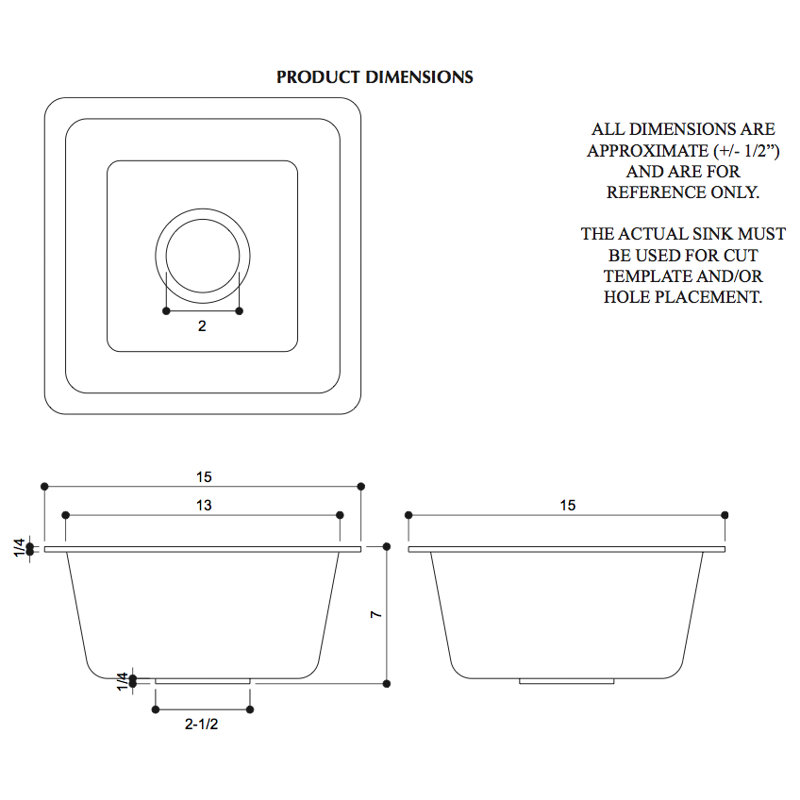 15'' L Single Bowl Copper Kitchen Sink, Dark Smoke Copper