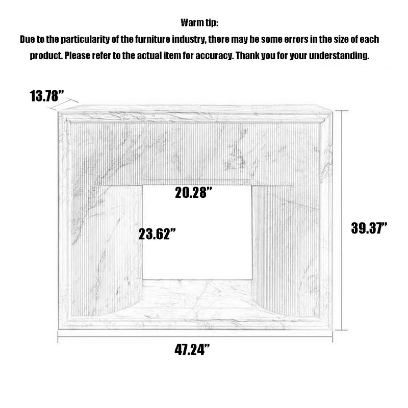 French-style minimalist marble fireplace