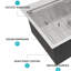 Évier encastré en acier inoxydable 33 po x 22 po - calibre 16 T304. Fonction d'extension. Drainage insonorisé et fluide. Ensemble d'accessoires inclus. Tracas - Drain.