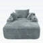 Méridienne convertible moelleuse avec accoudoirs larges, coussins décoratifs et porte-gobelet, canapé-lit douillet pour le salon et la chambre à coucher, sans assemblage requis, gris-132282743