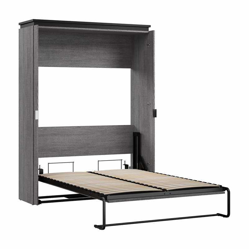 Lit escamotable Camalla, Écorce gris, Double