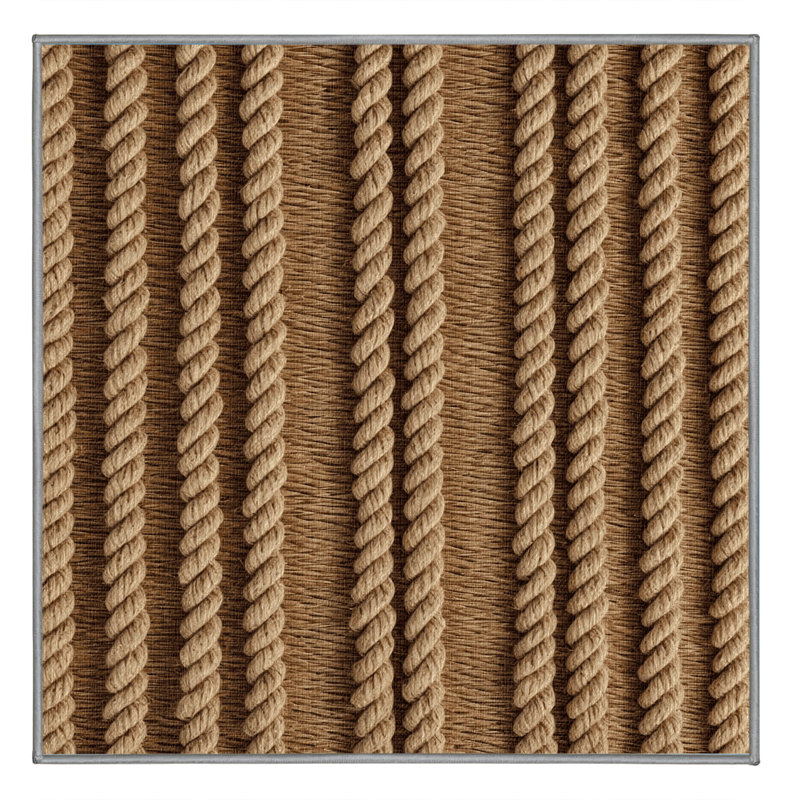 Washable Rope Details Farm Area Rug, Square 4'