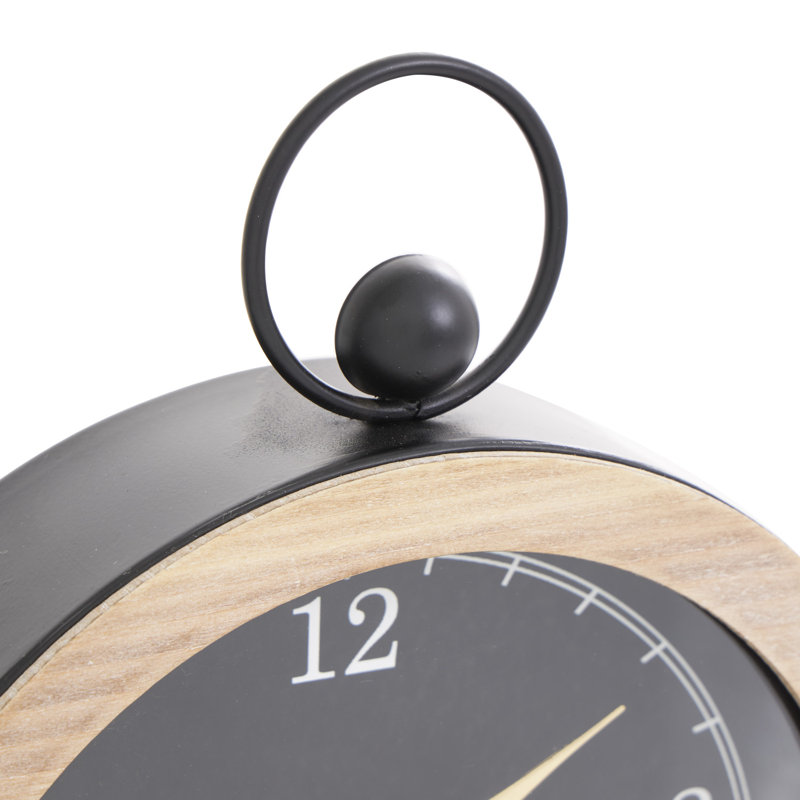 Metal Mechanical Tabletop Clock, Black