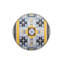 Tapis décoratif à motif géométrique à motif géométrique bleu et jaune-520638573