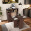 Table de salle à manger pliante et buffet de rangement avec station de charge, table de cuisine multifonctionnelle peu encombrante avec roues-410459172