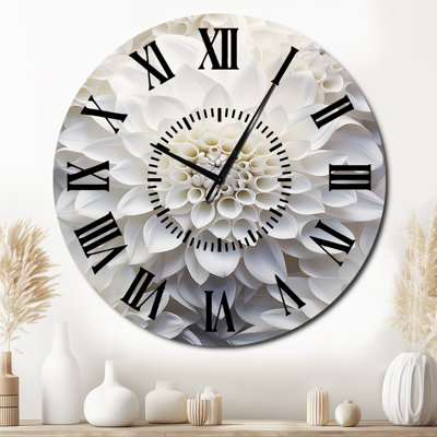 Minimalisme blanc Dahlia - horloge murale Dahlia