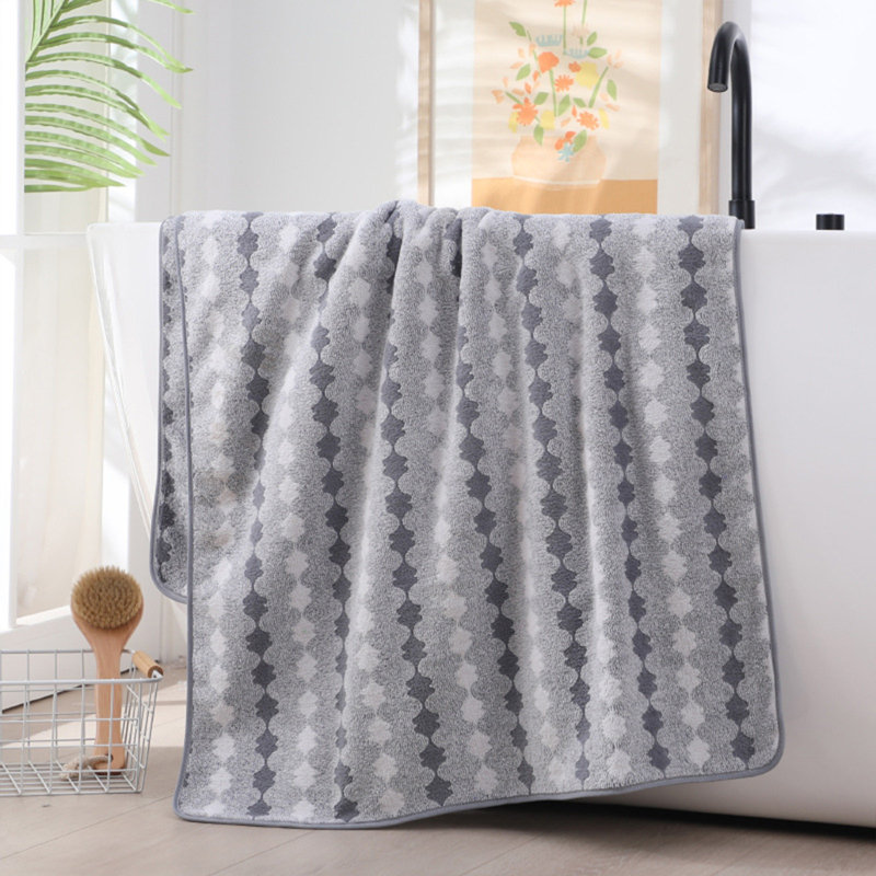 Soft Thick Absorbent Large Bath Towel For Bathroom, Quick Drying Polyester Towel For Home And Gift, 55.1x27.5in Gray, Gray
