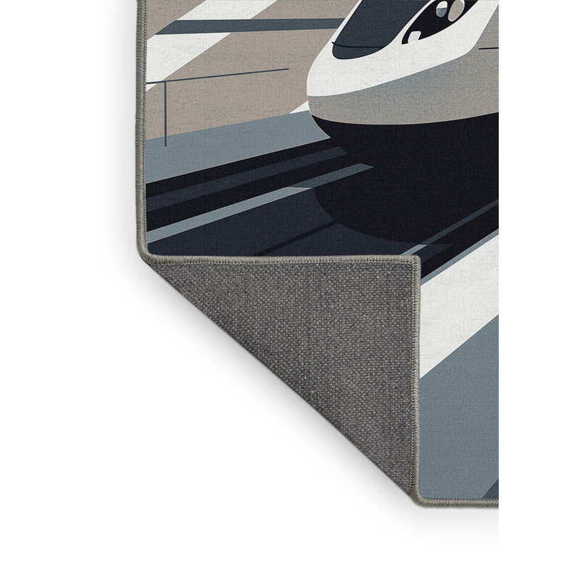 Tapis de métro moderne et contemporain doux et moelleux Eger, 2 x 5