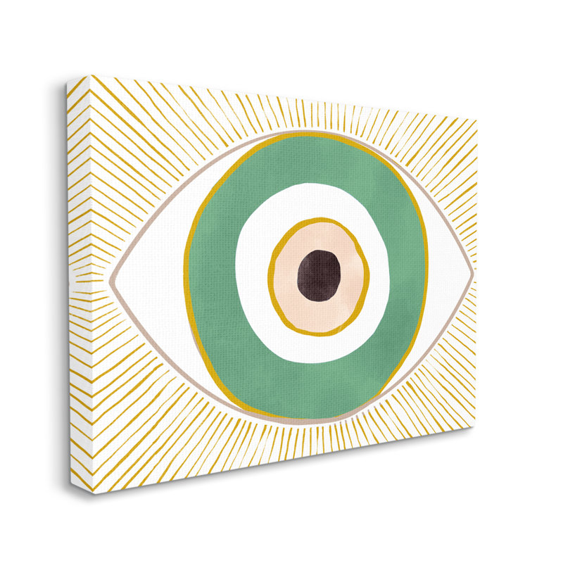 Impression sur toile Aw-468-Canvas Green Modern Evil Eye Symbole sur toile par Ziwei Li, H 36 po x l 48 po x P 1,5 po