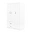 Armoire 3 portes avec 2 tiroirs, blanc