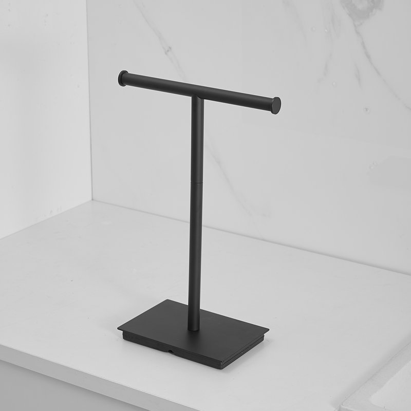 Porte-papier hygiénique sur pied, Noir mat
