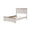 Mobilier de chambre à coucher en bois de style campagnard avec lit à panneau grand et blanc antique et brun