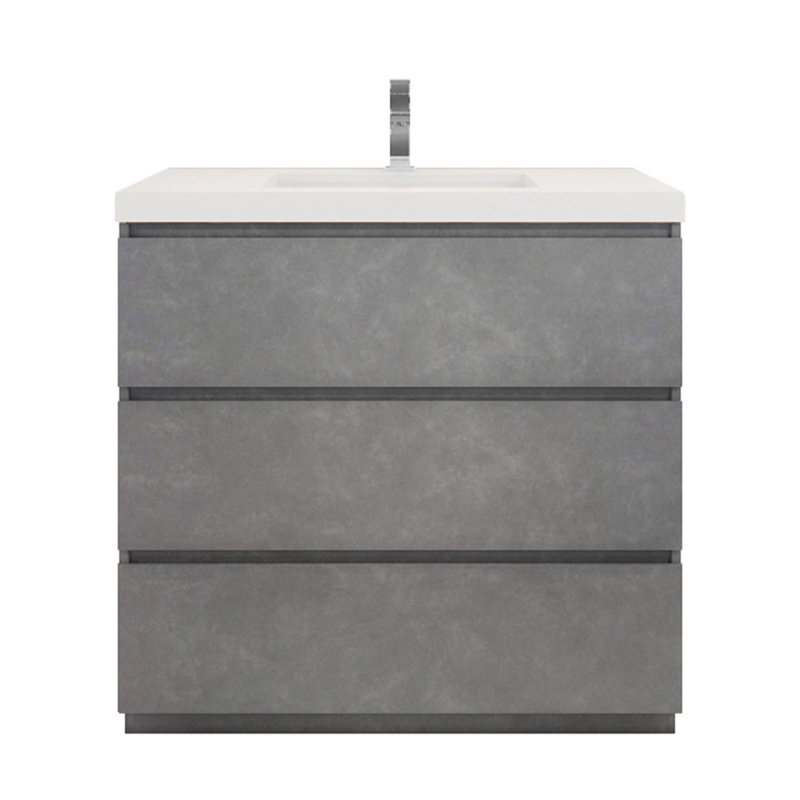 Ensemble de meuble-lavabo simple 36 po Dennes, Gris ciment