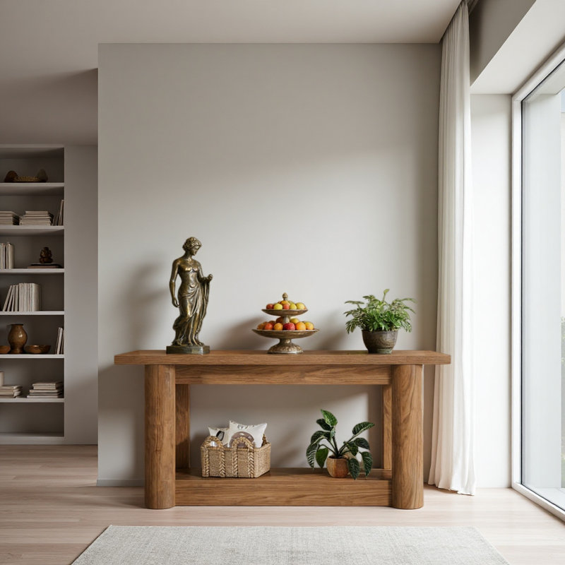 Entryway Table,2-Tier Console Table,Sofa Table, Brown