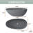 Egg Harbor 59" x 30" Freestanding Soaking Bathtub Solid Surface Stone Space-Saving Design Matte Finish (Black/White/Gray)-88334941