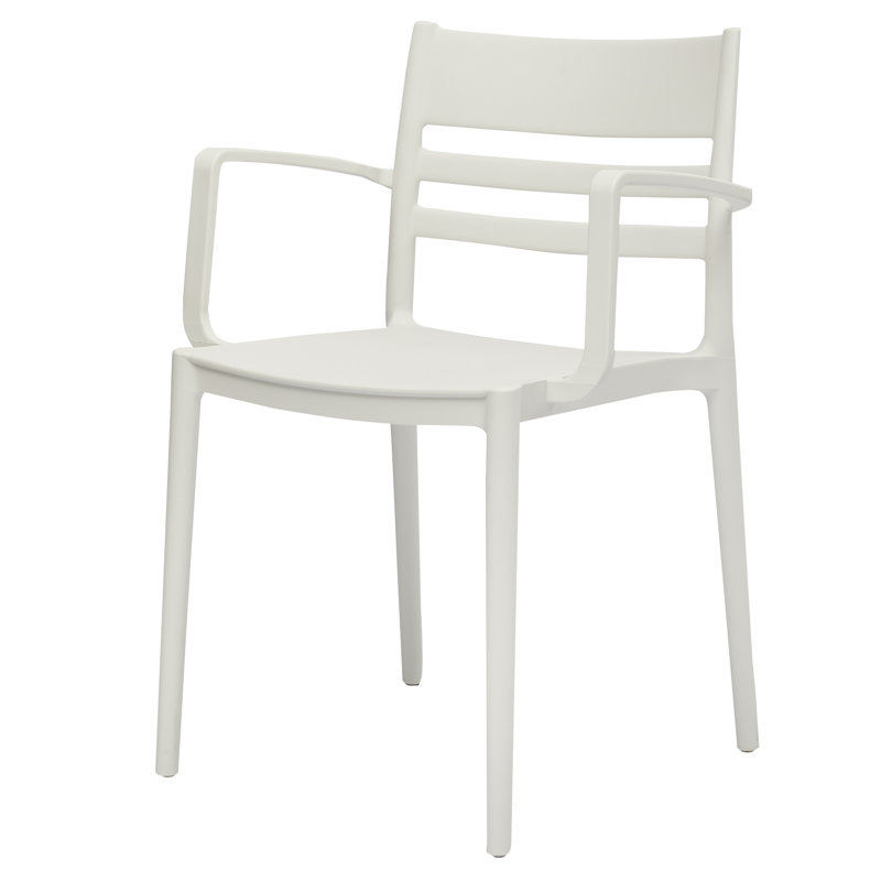 Fauteuil à dossier à lattes Dumisani, Blanc