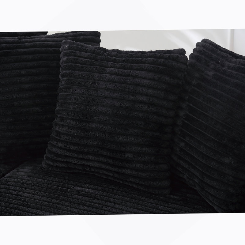 Canapé confortable surdimensionné en velours côtelé avec plusieurs coussins pour la détente