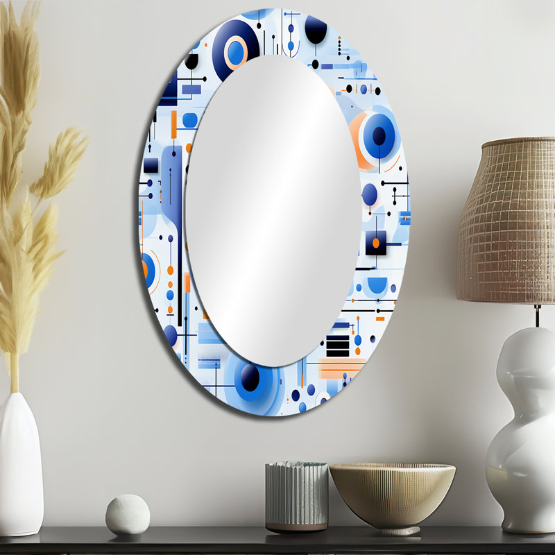 Soltane - Grand miroir mural ovale sur métal, H 36 po x l 24 po