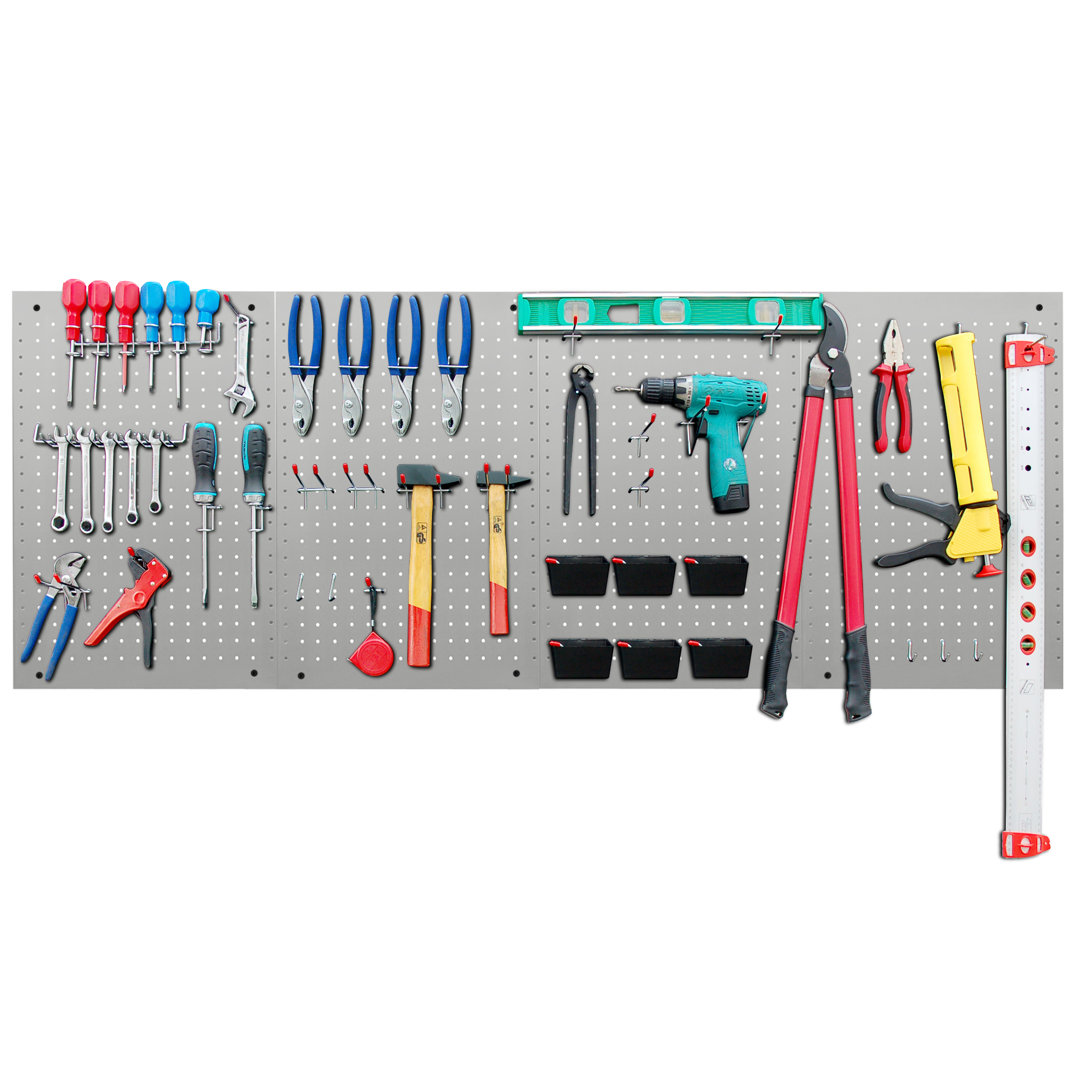 True & Tidy 128 PC Pegboard Wall Organizer 24"x16" Kit True & Tidy 