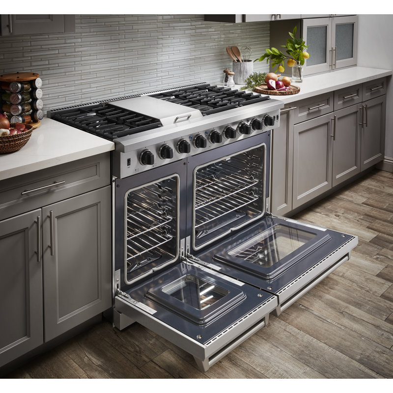 Cuisinière à gaz professionnelle autoportante de 6,7 pi cu 48 po Professional